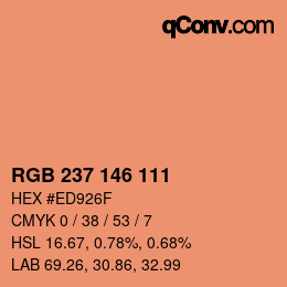 Color code: RGB 237 146 111 | qconv.com