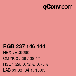 Color code: RGB 237 146 144 | qconv.com