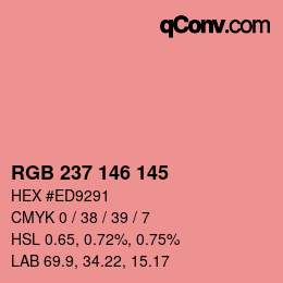 Color code: RGB 237 146 145 | qconv.com