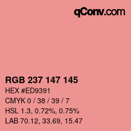 Color code: RGB 237 147 145 | qconv.com