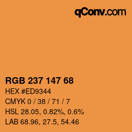 Color code: RGB 237 147 68 | qconv.com