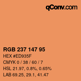 カラーコード: RGB 237 147 95 | qconv.com