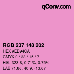 Código de color: RGB 237 148 202 | qconv.com