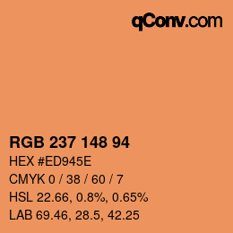 Color code: RGB 237 148 94 | qconv.com
