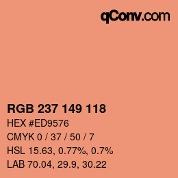 Color code: RGB 237 149 118 | qconv.com