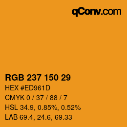Farbcode: RGB 237 150 29 | qconv.com