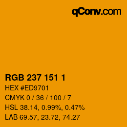 Color code: RGB 237 151 1 | qconv.com