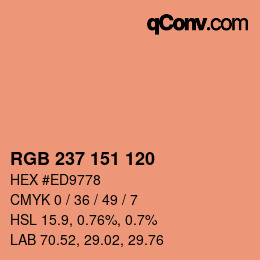Color code: RGB 237 151 120 | qconv.com