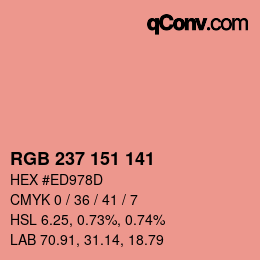 カラーコード: RGB 237 151 141 | qconv.com
