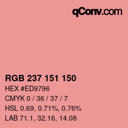 Color code: RGB 237 151 150 | qconv.com
