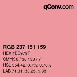 Código de color: RGB 237 151 159 | qconv.com