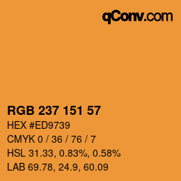 Color code: RGB 237 151 57 | qconv.com