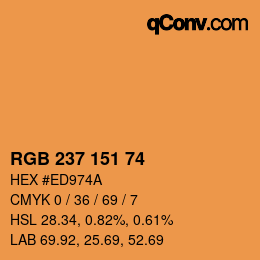 Color code: RGB 237 151 74 | qconv.com