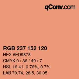 颜色代码: RGB 237 152 120 | qconv.com