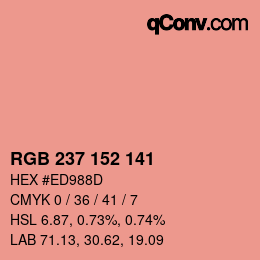 Color code: RGB 237 152 141 | qconv.com