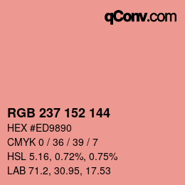 カラーコード: RGB 237 152 144 | qconv.com