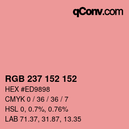 カラーコード: RGB 237 152 152 | qconv.com
