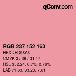 Color code: RGB 237 152 163 | qconv.com