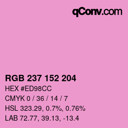 Color code: RGB 237 152 204 | qconv.com