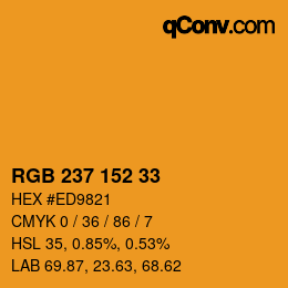 カラーコード: RGB 237 152 33 | qconv.com