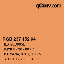 Color code: RGB 237 152 94 | qconv.com