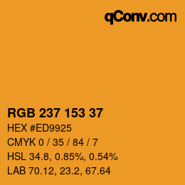 Color code: RGB 237 153 37 | qconv.com