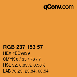 カラーコード: RGB 237 153 57 | qconv.com