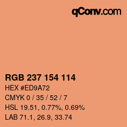 Color code: RGB 237 154 114 | qconv.com