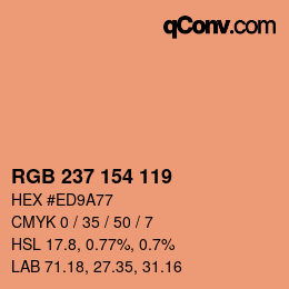 カラーコード: RGB 237 154 119 | qconv.com