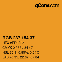 カラーコード: RGB 237 154 37 | qconv.com