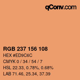 カラーコード: RGB 237 156 108 | qconv.com