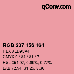 Código de color: RGB 237 156 164 | qconv.com