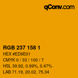 Color code: RGB 237 158 1 | qconv.com
