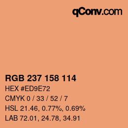 カラーコード: RGB 237 158 114 | qconv.com