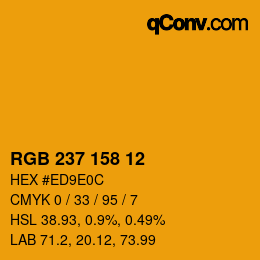 Color code: RGB 237 158 12 | qconv.com