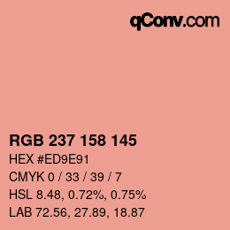 カラーコード: RGB 237 158 145 | qconv.com