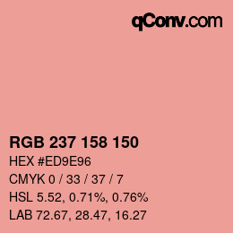 颜色代码: RGB 237 158 150 | qconv.com