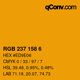 カラーコード: RGB 237 158 6 | qconv.com