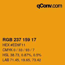 Color code: RGB 237 159 17 | qconv.com
