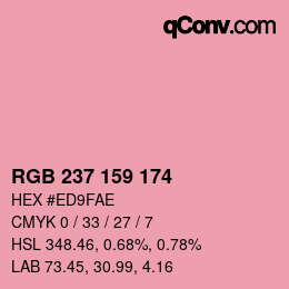 Color code: RGB 237 159 174 | qconv.com