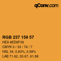 カラーコード: RGB 237 159 57 | qconv.com
