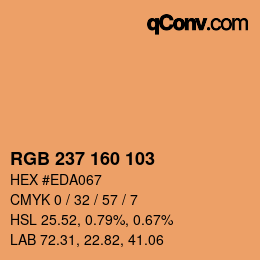 カラーコード: RGB 237 160 103 | qconv.com