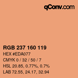 カラーコード: RGB 237 160 119 | qconv.com