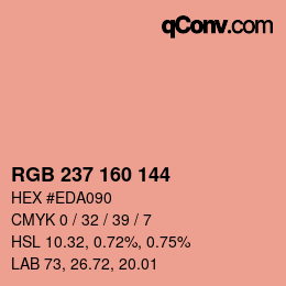 Color code: RGB 237 160 144 | qconv.com
