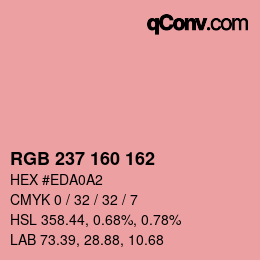 Color code: RGB 237 160 162 | qconv.com