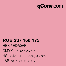 カラーコード: RGB 237 160 175 | qconv.com