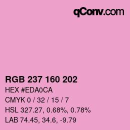 Color code: RGB 237 160 202 | qconv.com