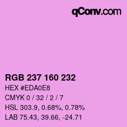 カラーコード: RGB 237 160 232 | qconv.com