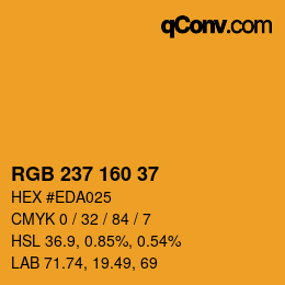 Color code: RGB 237 160 37 | qconv.com