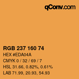 カラーコード: RGB 237 160 74 | qconv.com
